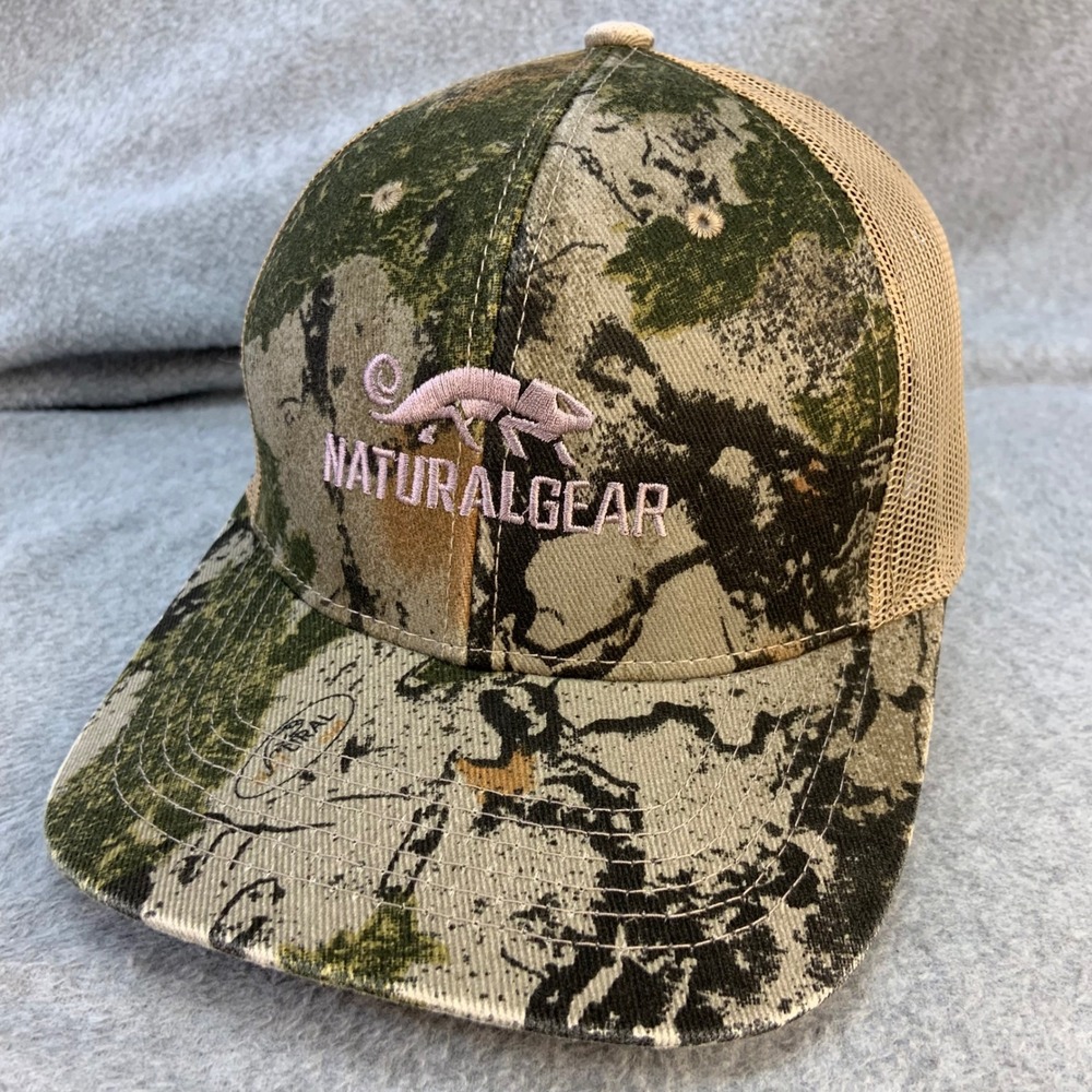Naturalgear Chameleon Logo Unisex Camo Trucker Hat Mesh Snapback OSFM